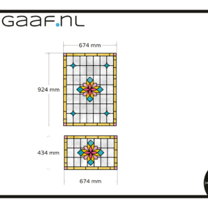 Raamsticker glas in lood raamfolie deur voordeur op maat 2x GZ decoratief anti inkijk 194G bloem 3