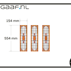 Folie glas in lood kleine ramen op maat 3x geel rood modern decoratief anit inkijk