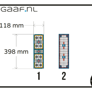 Folie glas in lood raamfolie op maat 1x GZ blauw geel mooi klein raam 2