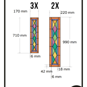 Glas in lood op maat eigen ontwerp diverse kleuren 6x TR transparant aangepast ontwerp