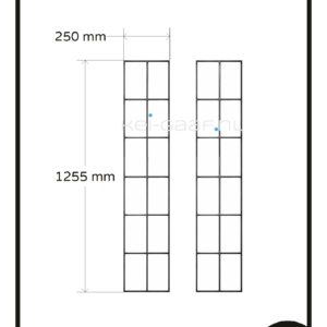 Glas in lood raamfolie alleen zwarte lood lijnen smalle ramen deur 2x folie deur