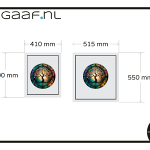 Raamfolie boom glas in lood eigen ontwerp rond 2x GZ folie op maat privacy