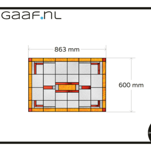 Raamfolie folie raamsticker glas in lood 1x GZ rood geel anti inkijk folie korting