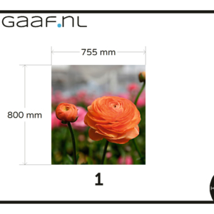 Full colour bedrukte raamfolie met bloemen oranje 1x GZ privacy folie laat het licht door 2