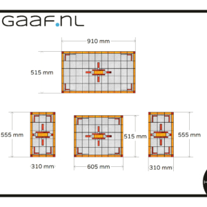 Glas in lood erker op maat raamfolie 4x TR geel rood transparant ontwerp ramen