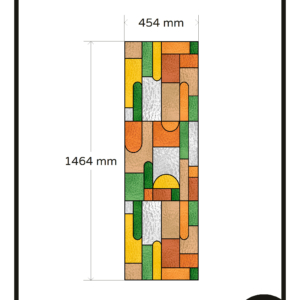 Glas in lood raamfolie op maat modern abstract 1x bruin groen geel oranje 310G deur