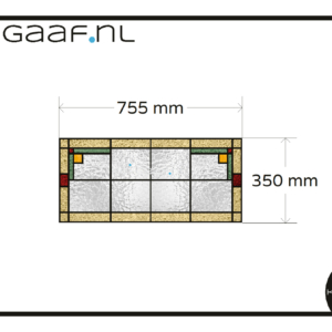 Glas in lood raamfolie eigen ontwerp rustige kleuren 1x TR geel groen rood
