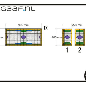 Glas in lood folie raamfolies op maat bovenlichten eigen ontwerp 3x decoratief anti inkijk