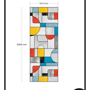 Glas in lood Mondriaan motief raamfolie transparante folie op maat 1x TR decoratief