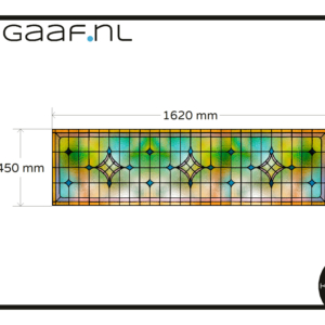 Glas in lood raam raamfolie op maat 1x 40G geel groen blauw roze