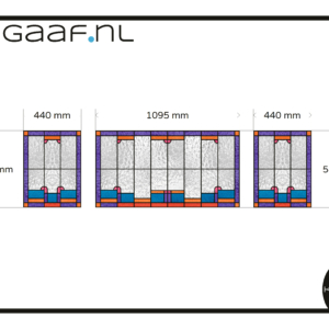 Glas in lood raamfolie folie eigen ontwerp gemaakt in ontwerp 3x raamfolie