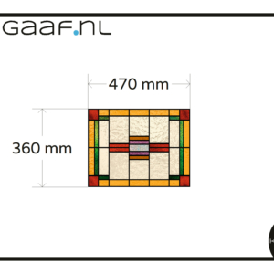 Glas in lood erker bovenlichten raamfolie op maat 1x TR geel rood groen 176G