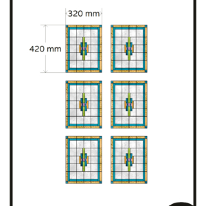 Raamfolie glas in lood voordeur deur raam 6x GZ op maat geel blauw groen strak
