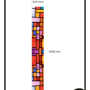 Glas in lood kleuren raamfolie op maat small lang raam 1x GZ 42G anti inkijk 2