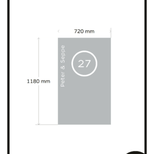 Raamfolie met eigen ontwerp huisnummer en namen 1x GS RF op maat raamsticker