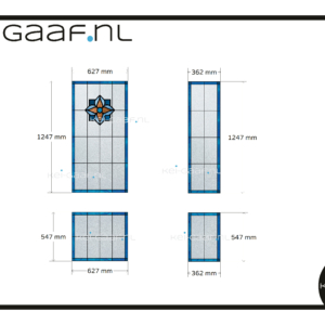 Glas in lood raamfolies blauw bloem op maat 4x TR transparante raamsticker 3