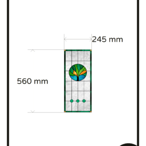 Glas in lood raamfolie op maat kleuren boom 1x folie