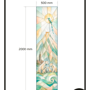Raamfolie raamsticker glas in lood eigen ontwerp 1x zon vogel beren