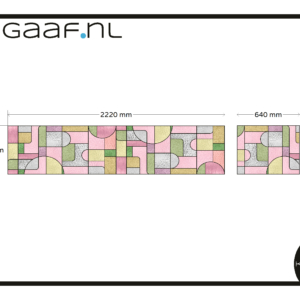 Glas in lood licht roze kleuren modern strak ontwerp raamfolie op maat 2x GZ anti inkijk 2