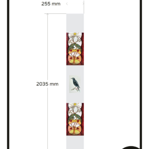 Full colour raamfolie met eigen ontwerp afbeeldingen op maat vogel art smal raam 1x GZ 3