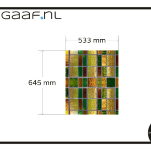 Glas in lood folie raamsticker raamfolie op maat 1x GZ 46G geel groen bruin