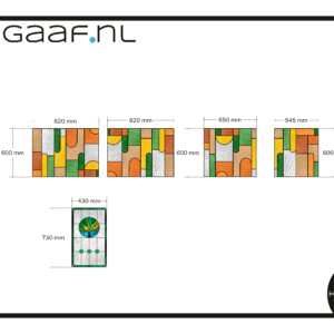 Glas in lood raamfolie op maat modern strak boom 4x GZ 1x TR decoratief anti inkijk 2