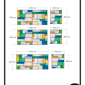 Glas in lood raam raamfolie op maat 5x GZ modern strak ontwerp anti inkijk 162G
