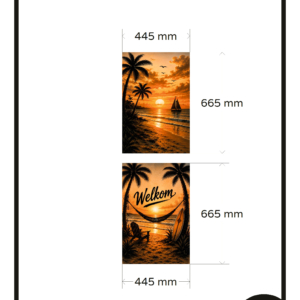 Raamfolie met eigen ontwerp afbeelding op maat folie anti inkijk zee palmen 2x GZ SB 2