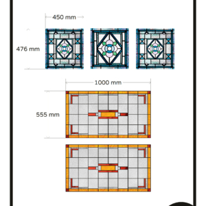 Glas in lood raamfolies op maat 3x bloem blauw 2x modern geel rood 5x TR
