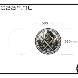 Raamfolie rond met eigen afbeelding wapen schild full colour folie 1x GZ eigen ontwerp rond
