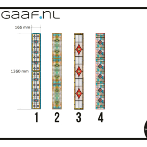 Raamfolie op maat glas in lood folie 1x smal raam voordeur 165 x 1360 mm
