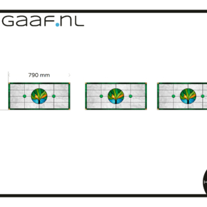 Glas in lood boom groen raamfolie op maat 3x decoratief anti inkijk raamsticker
