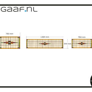 Glas in lood raamfolies bovenlichten op maat met aangepast ontwerp 3x GZ 415G