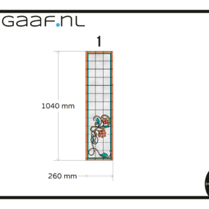 Glas in lood folie glasfolie raamfolie op maat 1x GZ raam deur bloem art nouveau