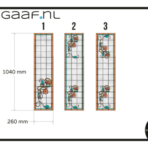 Glas in lood folie glasfolie raamfolie op maat 1x raam deur bloem art nouveau