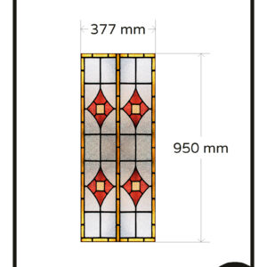 Glasfolie glas in lood raamfolie 14G GZ verandering afmeting 17,00 extra BS 10695