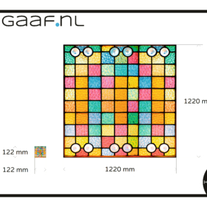 Glas in lood raamfolie raam deur oude kleuren afm aangepast