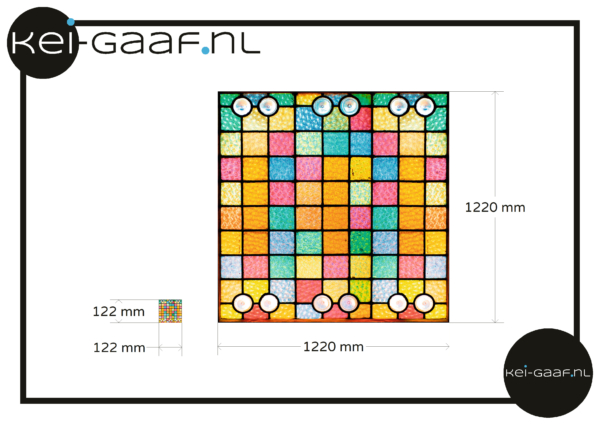 Glas in lood raamfolie raam deur oude kleuren afm aangepast