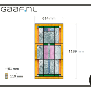 Glas in lood geel oranje groen lila raamfolie 17G aangepast in afmeting BS 12159