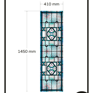 Glas in lood plakfolie raamfolie raamsticker blauw bloem afm aangepast