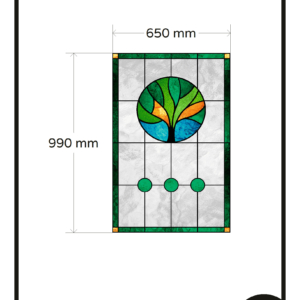 Glas in lood raamfolie groen boom plakfolie glasfolie 1x TR op maat extra kosten