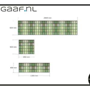 Glas in lood groen tinten raamfolie op maat 3x TR decoratief privacy folie aangepast + meerkosten
