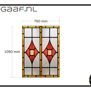 Glas in lood raamfolie op maat afm aangepast van bestelling