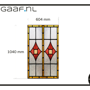 Glas in lood raamfolie klassiek rood 14G 1x extra kosten ivm afm