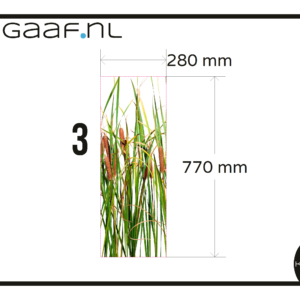 Glas in lood raamfolie op maat met riet aangepast in afmeting extra kosten