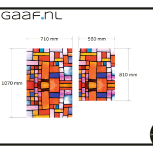 Glas in lood raamfolie op maat extra kosten ivm afmetingen 2x GZ