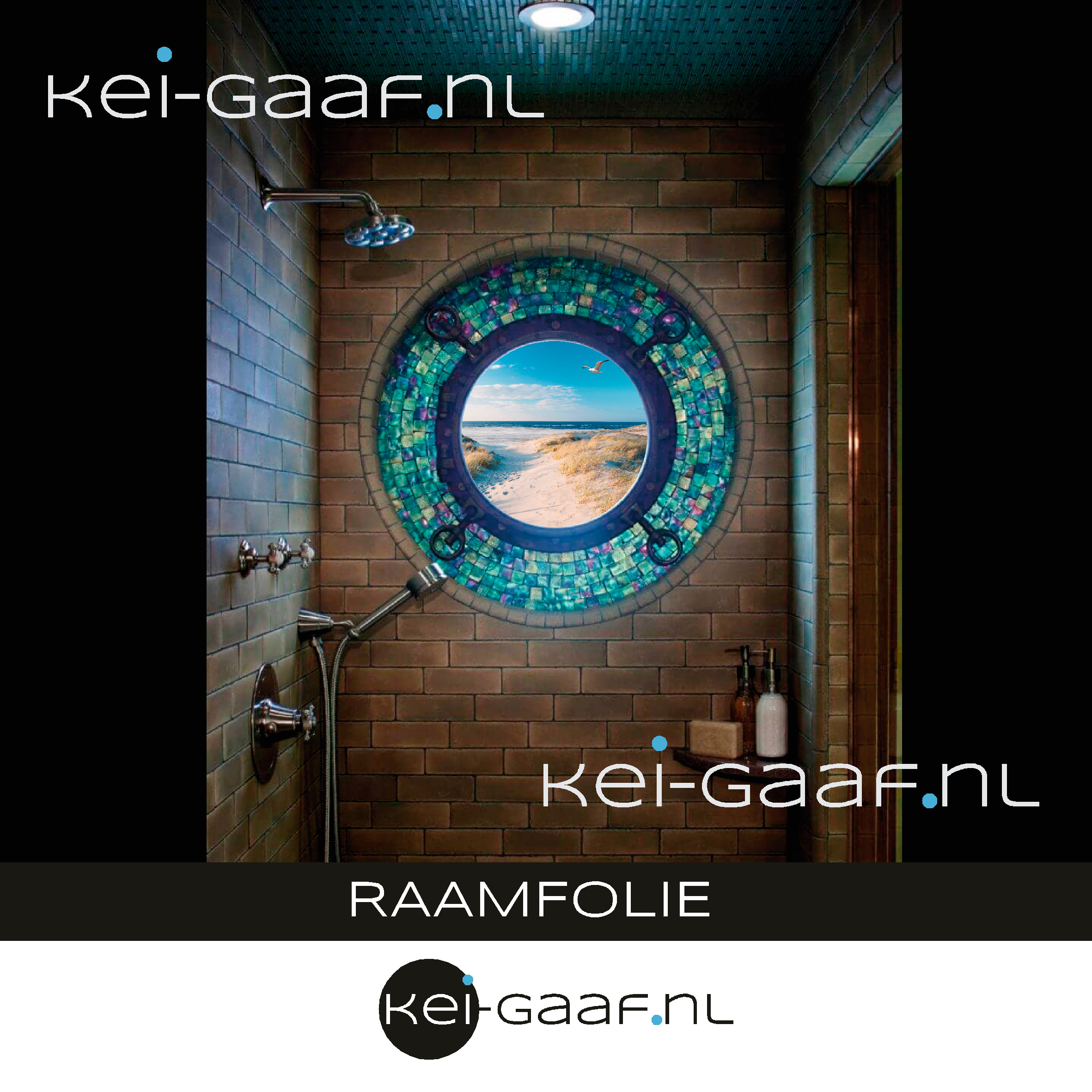 Badkamer raamfolie zee