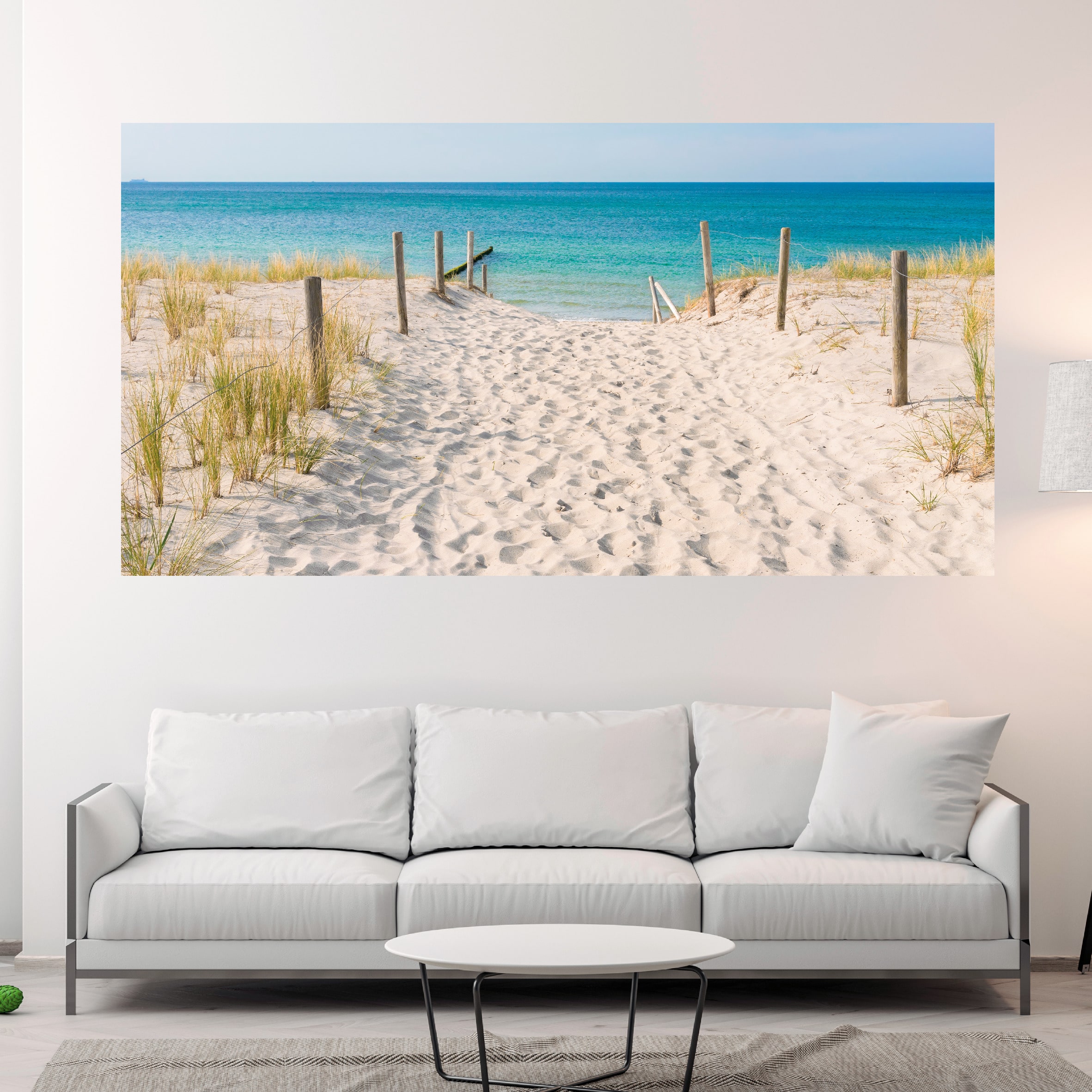 condensor mannetje Motivatie Canvas schilderij zee strand heerlijk - Kei-Gaaf