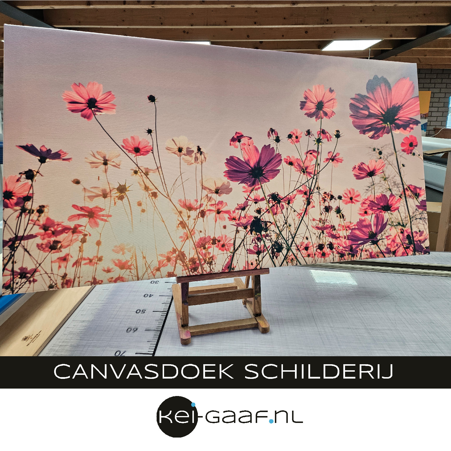 Canvasdoek vintage bloemen