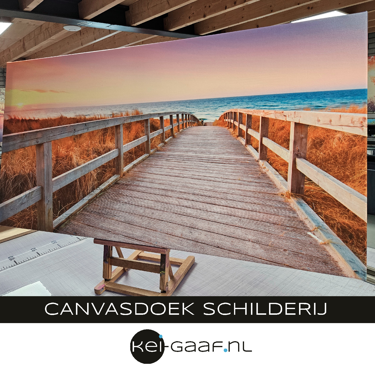 Canvasdoek zee strand zon 